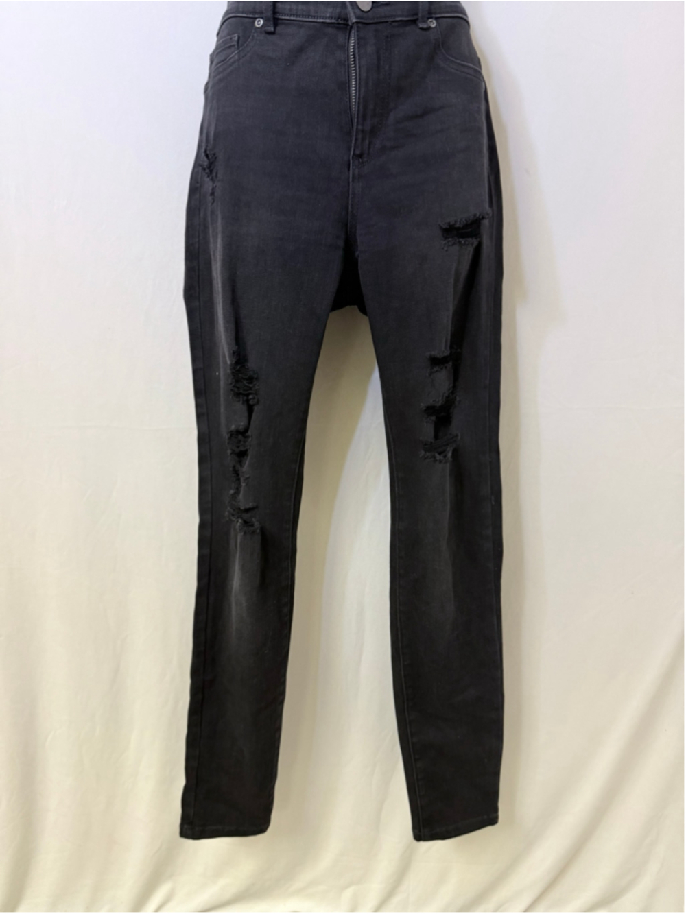 Women's Soho New York & Company High Waist Distressed Jeans Black Size 10
